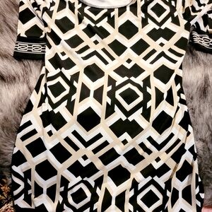 White House Black Market Monochrome Geometric Dress
